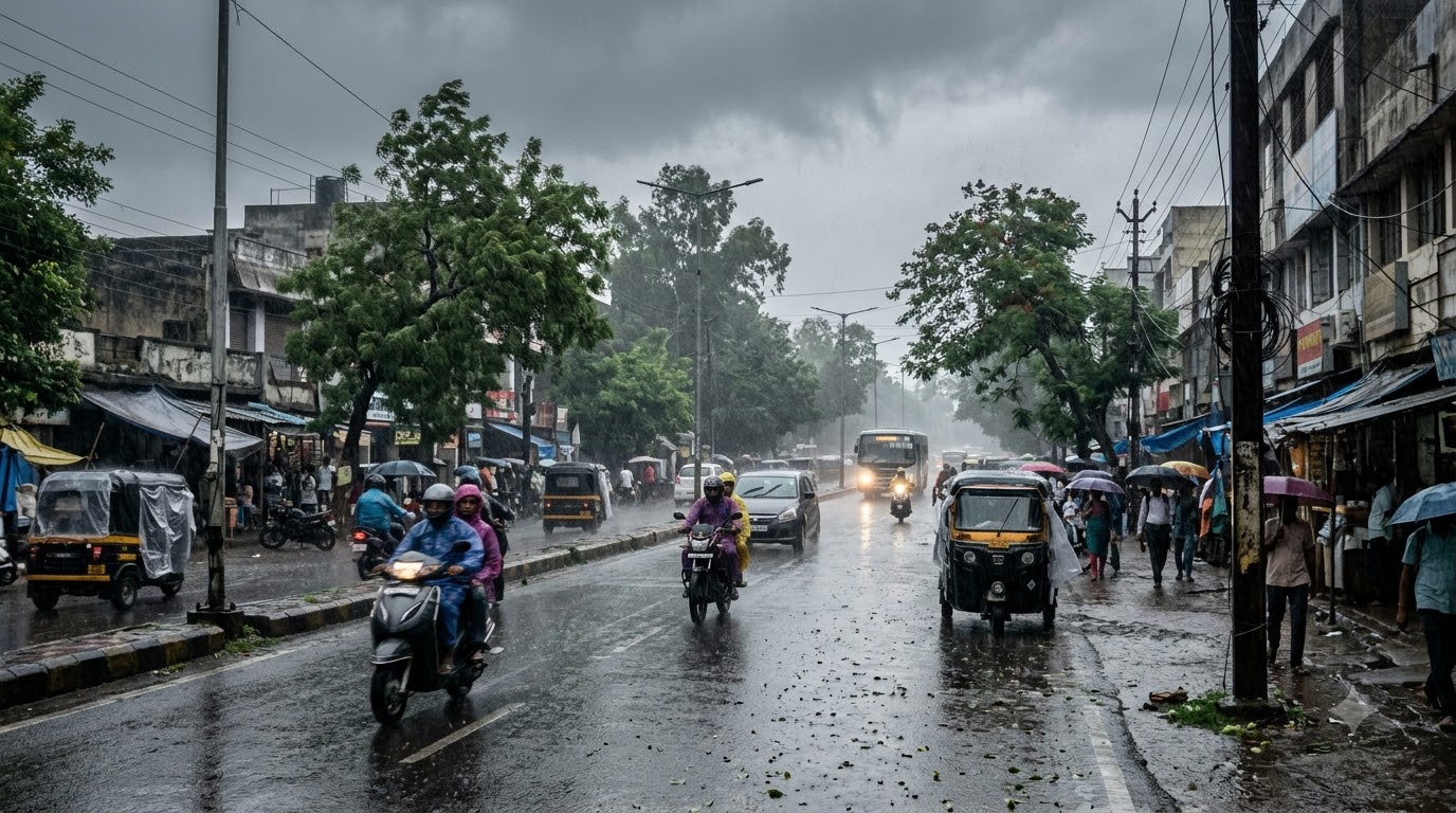 Commuters walking in rain b63b2280