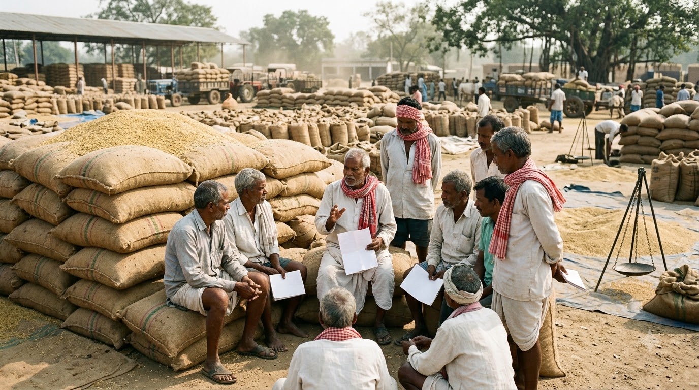 Farmers discussing paddy procure…