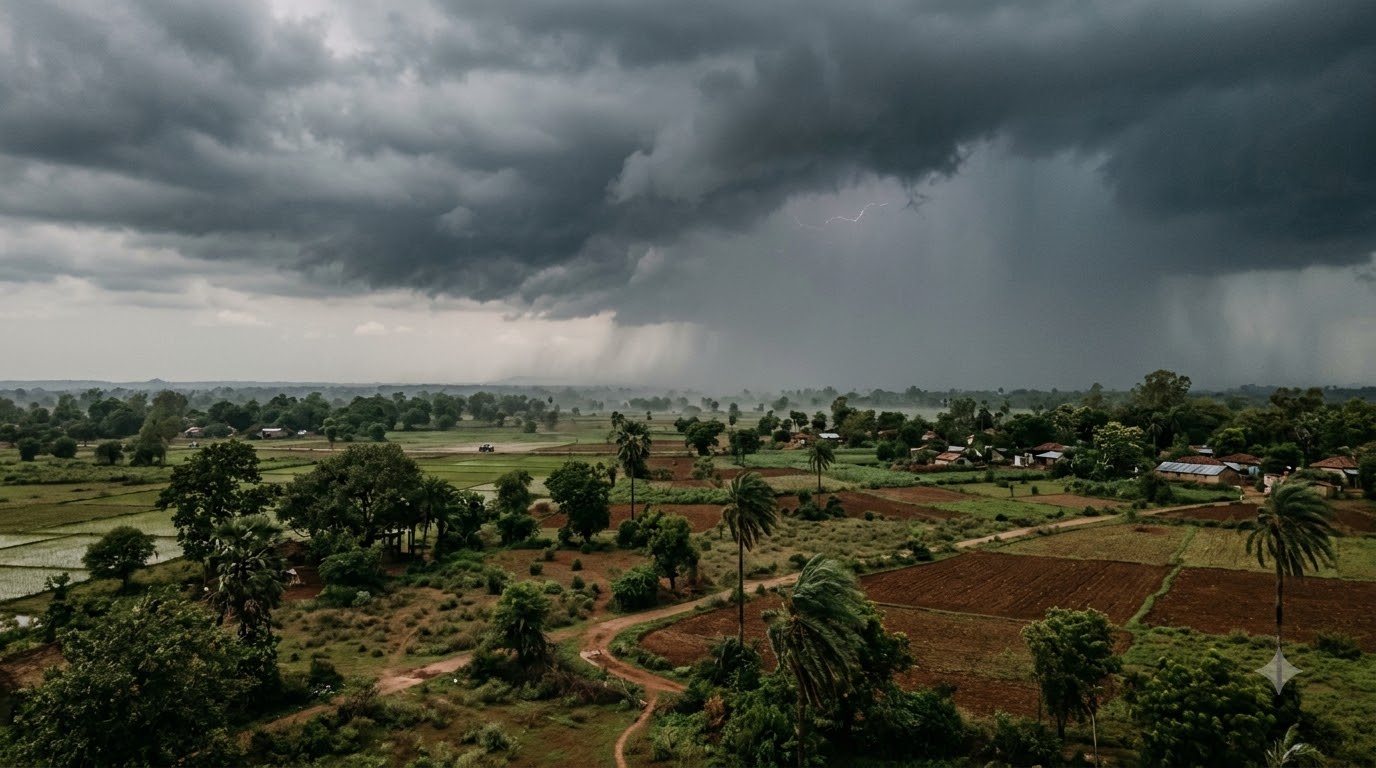 Monsoon clouds gathering over la…