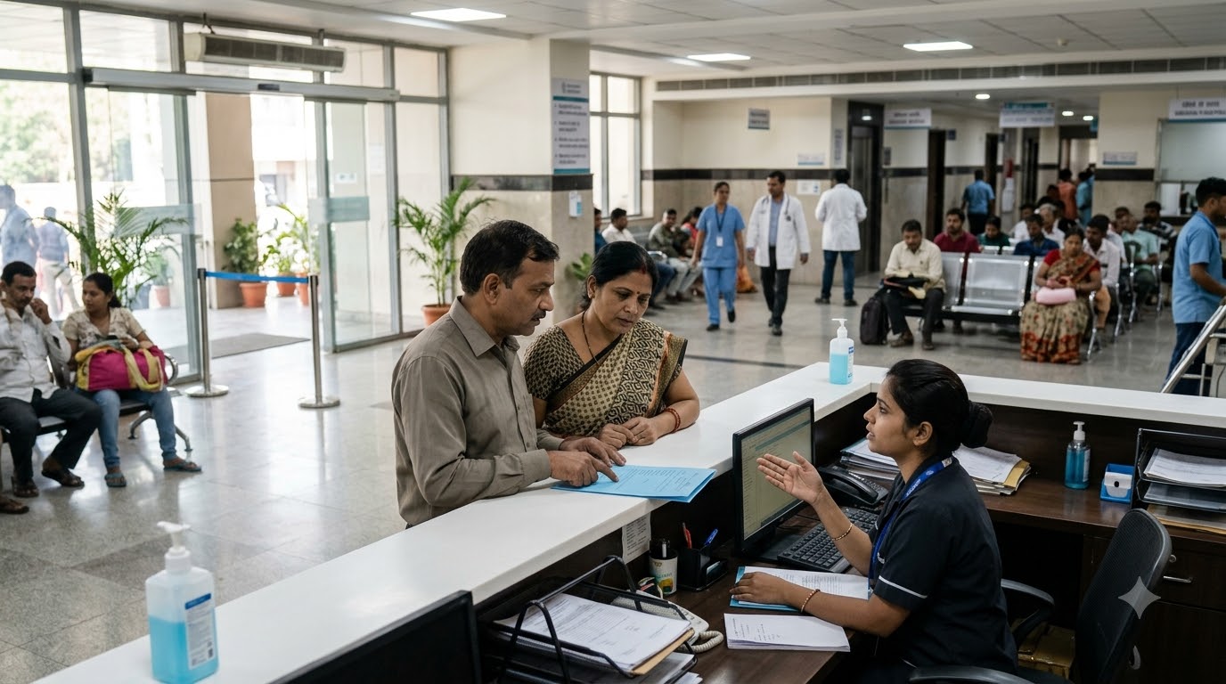 Patient discussing insurance at …