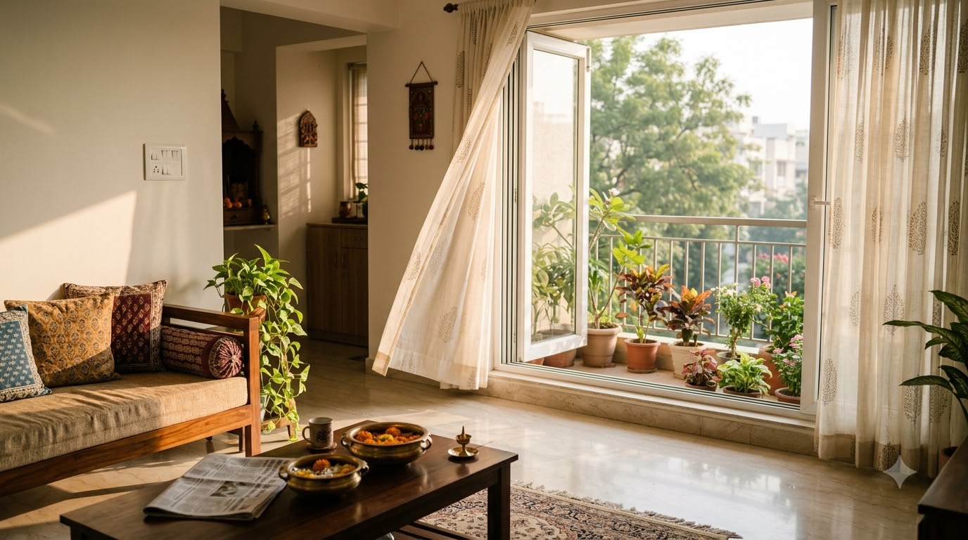Sunlight entering clean home int…